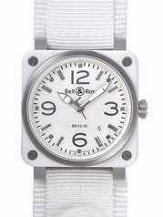 Bell & Ross BR03 BR03-92 WHITE CERAMIC Mens Watch