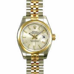 Rolex Datejust Ladies 179163 Beige Band Watch