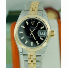 Rolex Datejust Ladies 179163 Black Dial Watch