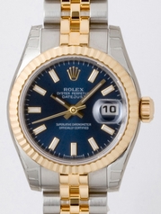 Rolex Datejust Ladies 179173 Black Dial Watch