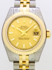 Rolex Datejust Ladies 179173 Gold Dial Watch