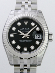 Rolex Datejust Ladies 179174 Stainless Steel Bezel Watch