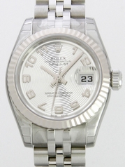 Rolex Datejust Ladies 179174 White Gold Case Watch