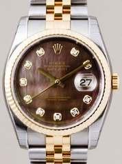 Rolex Datejust Men's 116233 Yellow Gold Bezel Watch