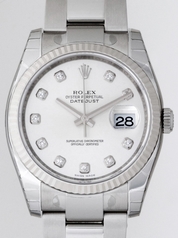 Rolex Datejust Men's 116234 White Gold Bezel Watch