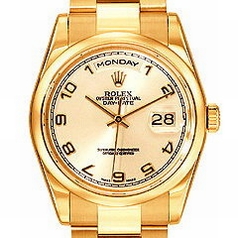 Rolex President Men's 118205 Gold Dial Watch