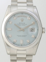 Rolex President Men's 118206 Blue Dial Watch