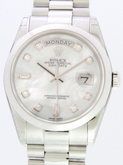 Rolex President Men's 118206 White Dial Watch