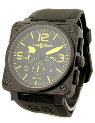 Bell & Ross BR01 BR-01-94-BLK-SBLA-YEL Automatic Watch