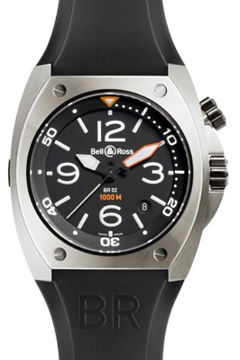 Bell & Ross BR02 BR 02-92 Black Band Watch