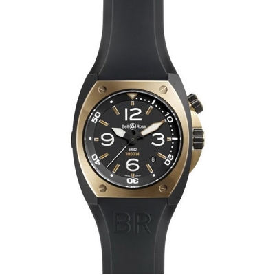 Bell & Ross BR02 BR 02-92 Rose Gold Bezel Watch