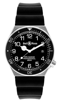 Bell & Ross Professional TYPE MARINE Black Band Watch