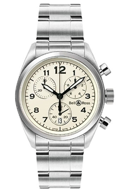 Bell & Ross Vintage Medium Chrono Beige Mens Watch