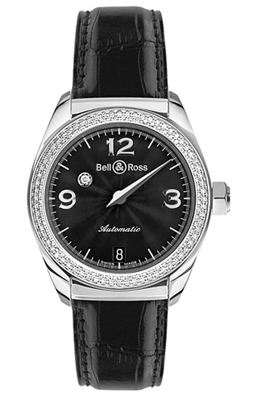 Bell & Ross Vintage Mystery Diamond Black 2 Rows Unisex Watch