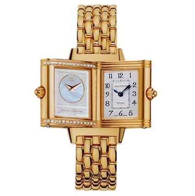 Jaeger LeCoultre Reverso - Ladies Duetto Yellow Band Watch