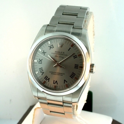 Rolex Airking 114200 Beige Band Watch