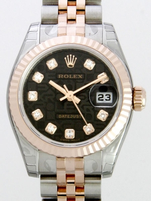 Rolex Datejust Ladies 179171 Black Dial Watch