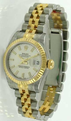 Rolex Datejust Ladies 179173 White Dial Watch