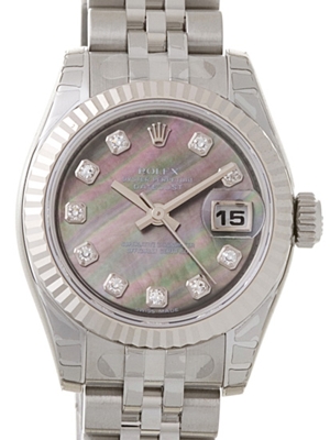 Rolex Datejust Ladies 179174 Grey Dial Watch