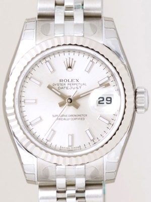 Rolex Datejust Ladies 179174 Silver Band Watch