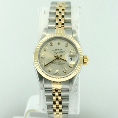 Rolex Datejust Ladies 67173 Yellow Band Watch