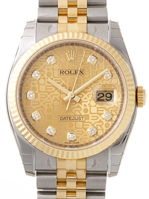 Rolex Datejust Men's 116233 Gold Dial Watch