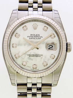 Rolex Datejust Men's 116234 White Dial Watch