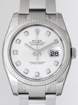 Rolex Datejust Men's 116234 White Gold Bezel Watch