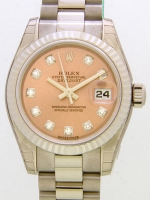 Rolex President Ladies 179179 Orange Dial Watch