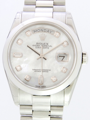 Rolex President Men's 118206 White Dial Watch