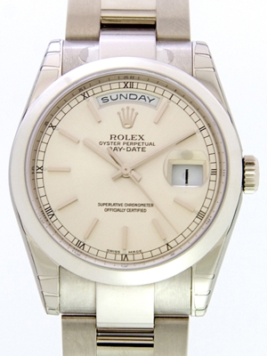 Rolex President Men's 118209 White Gold Case Watch