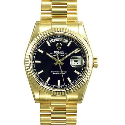 Rolex President Men's 118238 Black Dial Watch