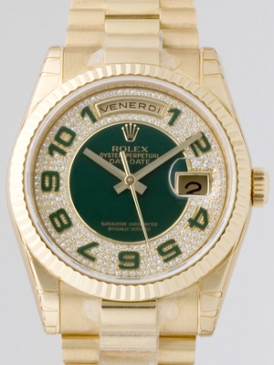 Rolex President Men's 118238 Diamond Dial Watch