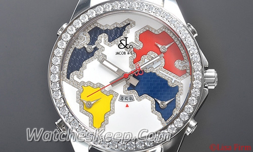 Jacob & Co. GMT World Time Automatic JC-126D Multi Color Dial Watch