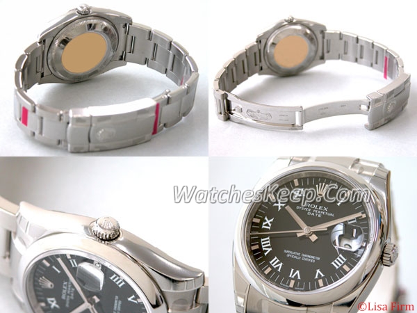 Rolex Date Mens 115200 Black Dial Watch